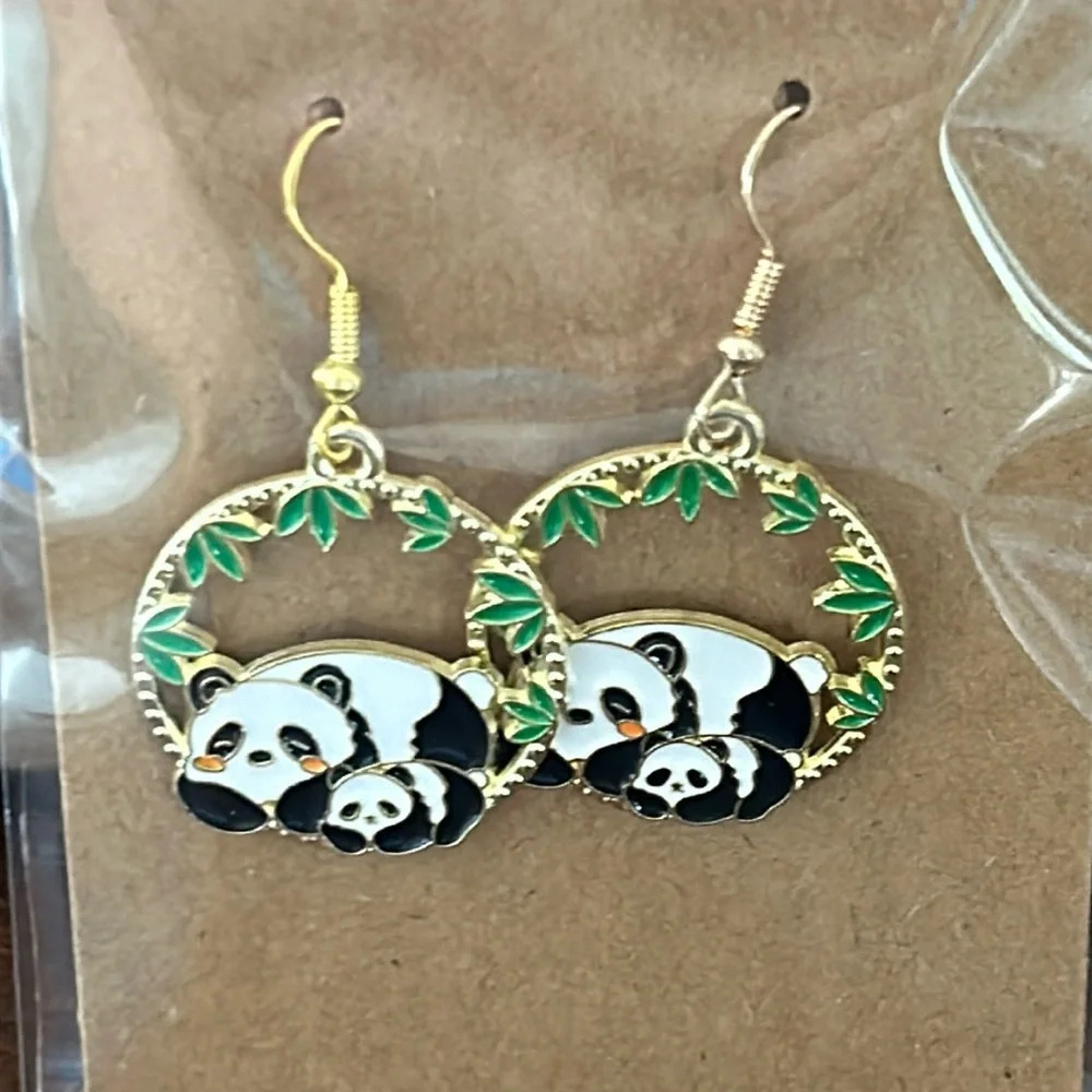 Cute panda and your baby dangle earring